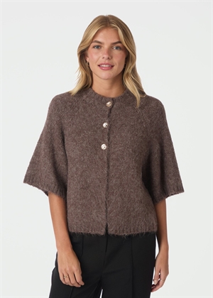 Benuta fluffy knit cardigan Light Brown Neo Noir 